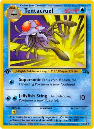 Tentacruel 044  - 1st Edition Fossil - Uncommon