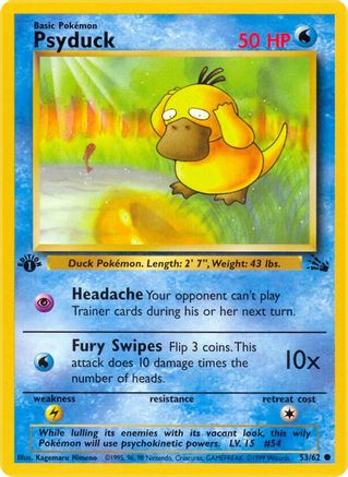 Psyduck 053  - 1st Edition Fossil - Common