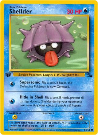 Shellder 054  - 1st Edition Fossil - Common