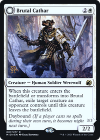 Brutal Cathar (PRE-007) - Innistrad: Midnight Hunt Promos: (Double Faced Transform) Foil
