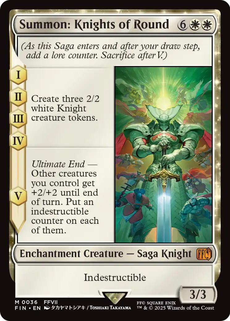 Summon: Knights of Round (FIN-036) - FINAL FANTASY: (enchantment) Foil