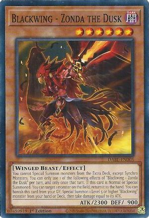 Blackwing - Zonda the Dusk (DABL-EN005) - Darkwing Blast 1st Edition