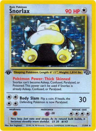 Snorlax (11) (11) 011  - 1st Edition Holofoil Jungle - Holo Rare
