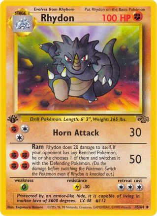 Rhydon 045  - 1st Edition Jungle - Uncommon