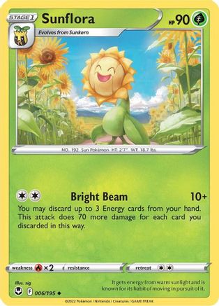 Sunflora 006  - Reverse Holofoil SWSH12 Silver Tempest - Uncommon