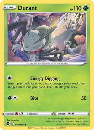 Durant 013  - Reverse Holofoil SWSH12 Silver Tempest - Common