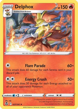 Delphox 027  SWSH12 Silver Tempest - Rare
