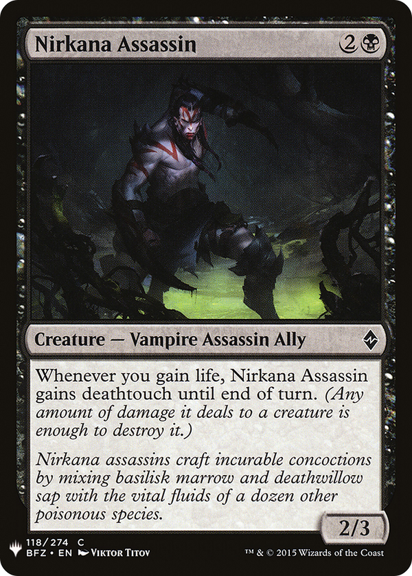 Nirkana Assassin (LIST-118) - The List