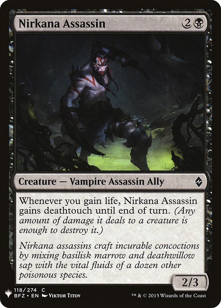 Nirkana Assassin (LIST-118) - The List