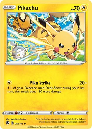Pikachu 049  SWSH12 Silver Tempest - Common
