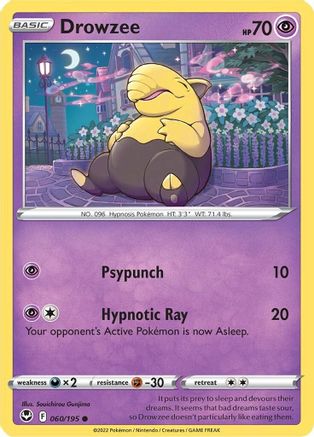Drowzee 060  - Reverse Holofoil SWSH12 Silver Tempest - Common