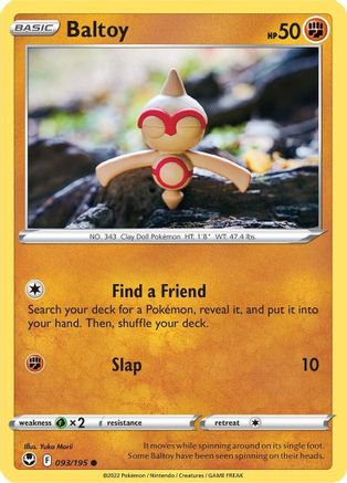 Baltoy 093  - Reverse Holofoil SWSH12 Silver Tempest - Common