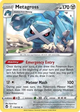 Metagross 119  - Holofoil SWSH12 Silver Tempest - Holo Rare