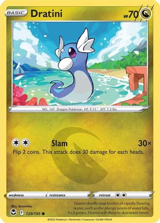 Dratini 129  - Reverse Holofoil SWSH12 Silver Tempest - Common