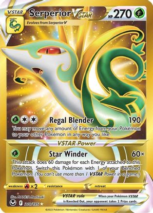 Serperior VSTAR (Secret) (210) (Secret)  210  - Holofoil SWSH12 Silver Tempest - Secret Rare