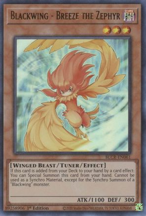 Blackwing - Breeze the Zephyr (BLCR-EN061) - Battles of Legend: Crystal Revenge 1st Edition