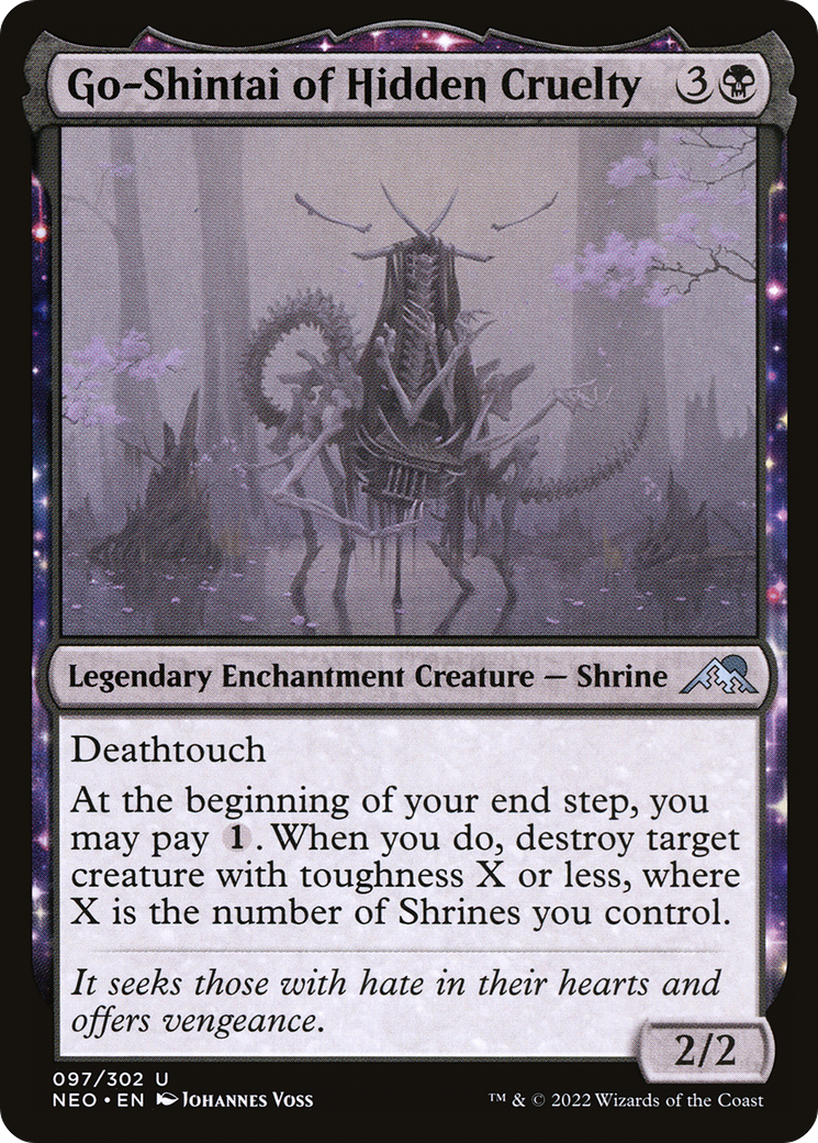 Go-Shintai of Hidden Cruelty (NEO-097) - Kamigawa: Neon Dynasty: (enchantment) Foil