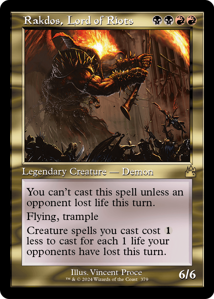 Rakdos, Lord of Riots (Retro Frame) (RVR-379) - Ravnica Remastered