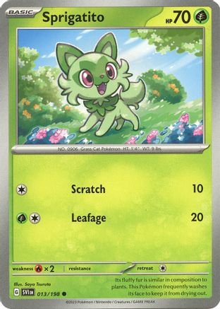 Sprigatito 013  - Reverse Holofoil SV01 Scarlet & Violet Base Set - Common