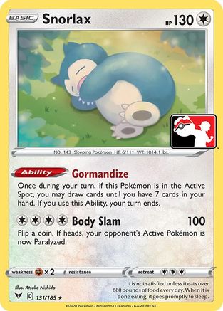 Snorlax - 131/185/185  Prize Pack Series Cards - Rare