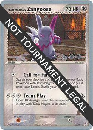 Team Magma's Zangoose - 2004 (Tsuguyoshi Yamato) 023  World Championship Decks - Rare