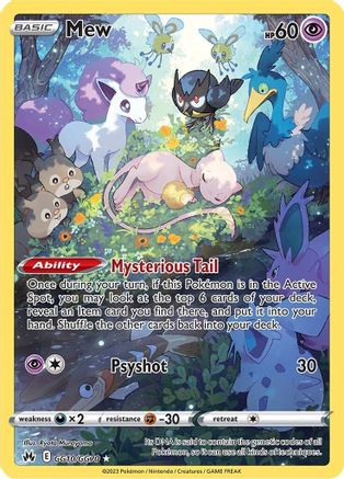 Mew GG10  - Holofoil SWSH Crown Zenith Galarian Gallery - Ultra Rare