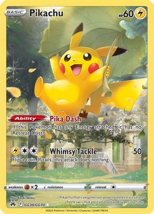 Pikachu GG30  - Holofoil SWSH Crown Zenith Galarian Gallery - Ultra Rare