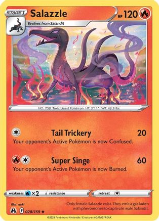 Salazzle 028  SWSH Crown Zenith - Uncommon