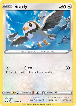 Starly 110  - Reverse Holofoil SWSH Crown Zenith - Common