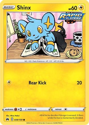 Shinx (39) (39) 039  - Reverse Holofoil SWSH Crown Zenith - Common