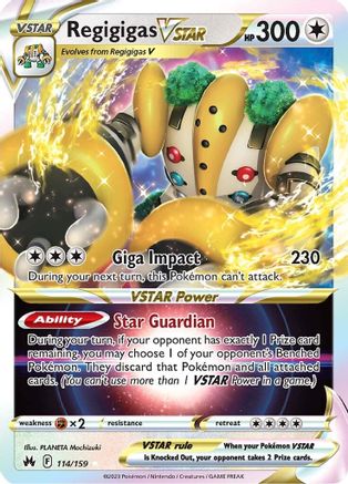 Regigigas VSTAR 114  - Holofoil SWSH Crown Zenith - Ultra Rare