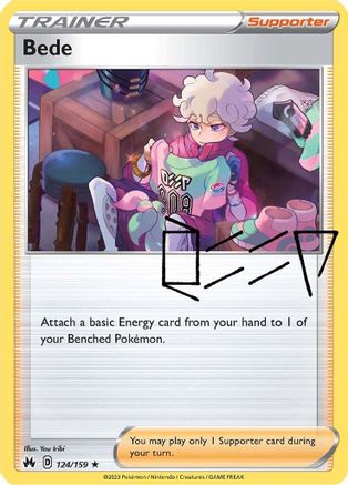 Bede 124  - Holofoil SWSH Crown Zenith - Holo Rare