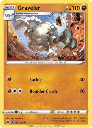 Graveler 068  SWSH Crown Zenith - Uncommon