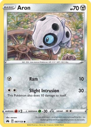 Aron 087  - Reverse Holofoil SWSH Crown Zenith - Common