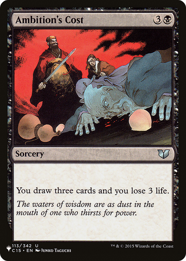 Ambition's Cost (LIST-113/342) - The List