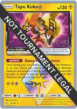 Tapu Koko Prism Star - 2019 (Haruki Miyamoto) 051  World Championship Decks - Prism Rare