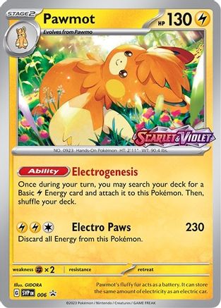 Pawmot (Prerelease) 006  - Holofoil SV Scarlet & Violet Promo Cards - Promo