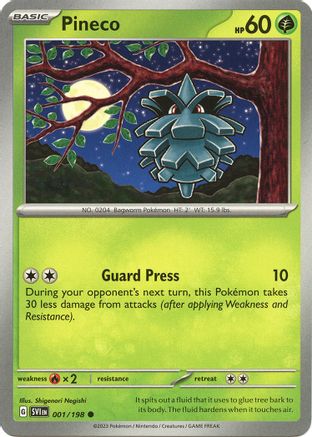 Pineco 001  - Reverse Holofoil SV01 Scarlet & Violet Base Set - Common