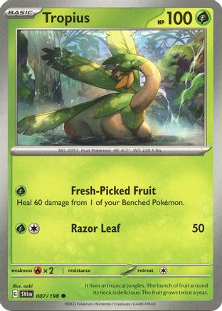 Tropius 007  - Reverse Holofoil SV01 Scarlet & Violet Base Set - Common
