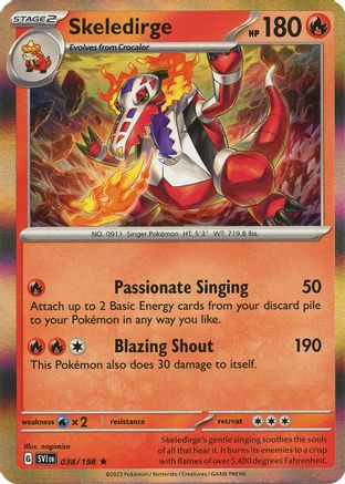Skeledirge 038  - Holofoil SV01 Scarlet & Violet Base Set - Rare