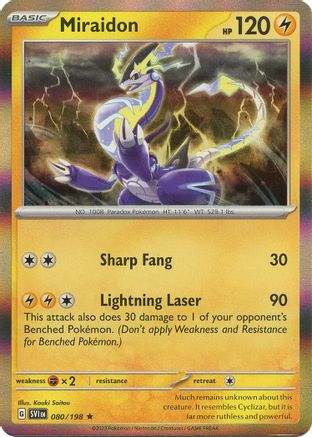 Miraidon 080  - Holofoil SV01 Scarlet & Violet Base Set - Rare