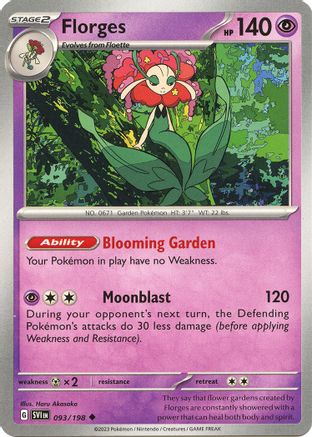 Florges 093  - Reverse Holofoil SV01 Scarlet & Violet Base Set - Uncommon