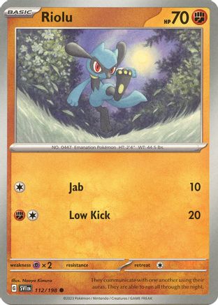 Riolu 112/198  - Reverse Holofoil SV01 Scarlet & Violet Base Set - Common