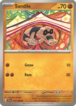Sandile 115/198  - Reverse Holofoil SV01 Scarlet & Violet Base Set - Common