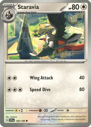 Staravia 149  - Reverse Holofoil SV01 Scarlet & Violet Base Set - Common