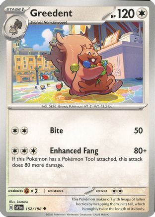 Greedent 152  - Reverse Holofoil SV01 Scarlet & Violet Base Set - Uncommon