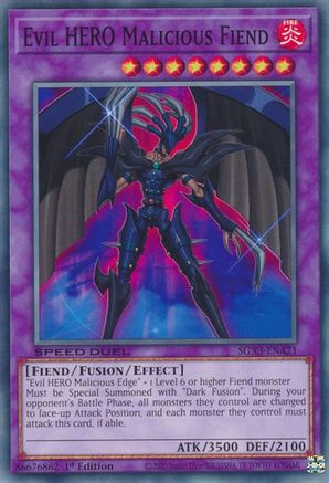 Evil HERO Malicious Fiend (SGX3-ENA21) - Speed Duel GX: Duelists of Shadows 1st Edition