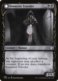 Innocent Traveler (Showcase) (VOW-294) - Innistrad: Crimson Vow: (Showcase, Double Faced Transform) Foil