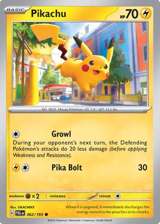 Pikachu 062  - Reverse Holofoil SV02 Paldea Evolved - Common