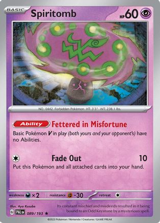 Spiritomb 089  - Holofoil SV02 Paldea Evolved - Rare